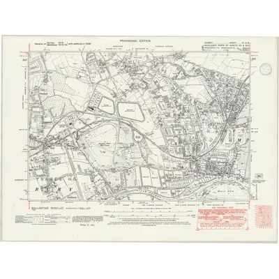 1938 Map of Surrey VI.SW, 1946 Print