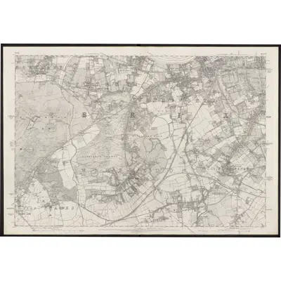 1865 Map of Surrey VII, 1874 Print