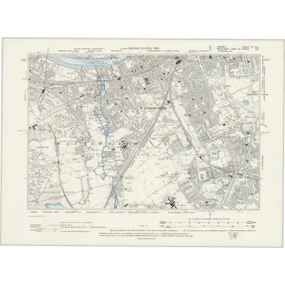 1893 Map of Surrey VII.NE, 1899 Print