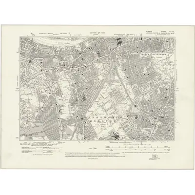 1911 Map of Surrey VII.NE, 1920 Print