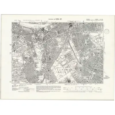 1933 Map of Surrey VII.NE, 1937 Print