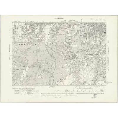 1910 Map of Surrey VII.NW, 1920 Print