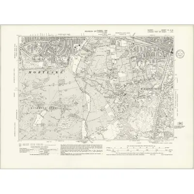 1933 Map of Surrey VII.NW, 1935 Print