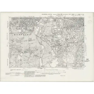 1938 Map of Surrey VII.NW, 1944 Print
