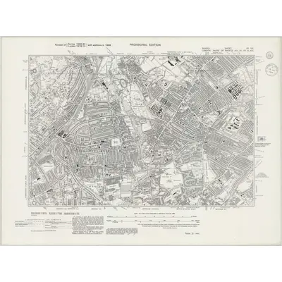 1938 Map of Surrey VII.SE, 1944 Print