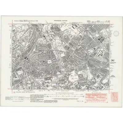 1938 Map of Surrey VII.SE, 1946 Print
