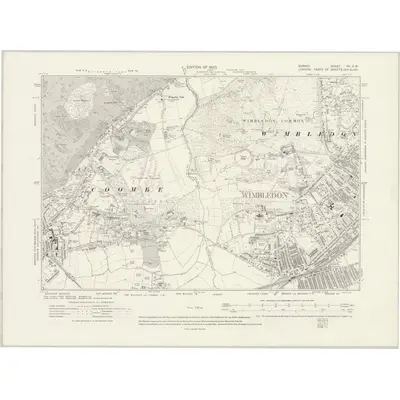 1911 Map of Surrey VII.SW, 1920 Print