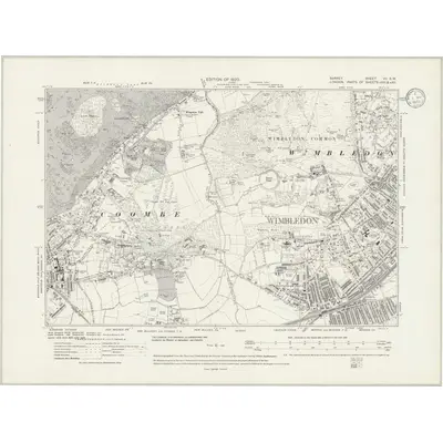 1911 Map of Surrey VII.SW, 1933 Print