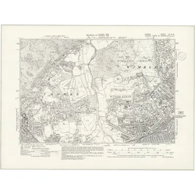1932 Map of Surrey VII.SW, 1936 Print