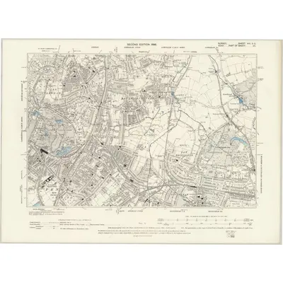 1893 Map of Surrey VIII.SE, 1898 Print