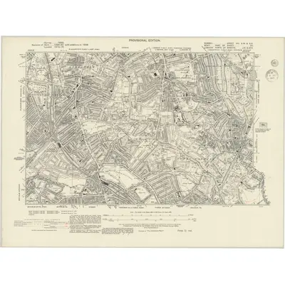 1938 Map of Surrey VIII.SW & SE, 1944 Print