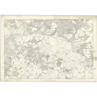 1869 Map of Surrey X, 1872 Print