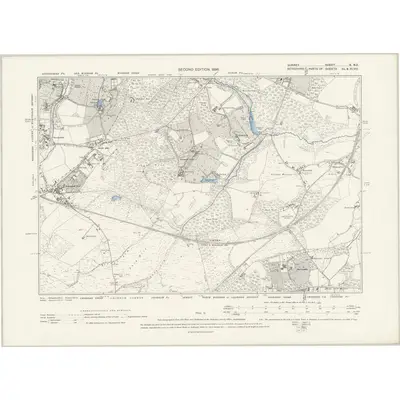 1894 Map of Surrey X.NE, 1898 Print