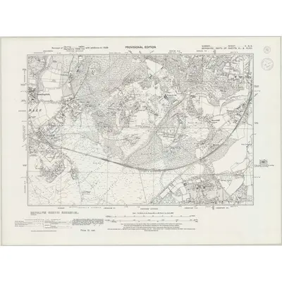 1938 Map of Surrey X.NE, 1944 Print