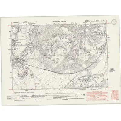 1938 Map of Surrey X.NE, 1946 Print