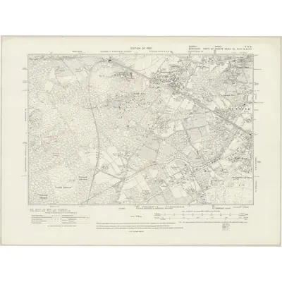 1912 Map of Surrey X.NW, 1920 Print