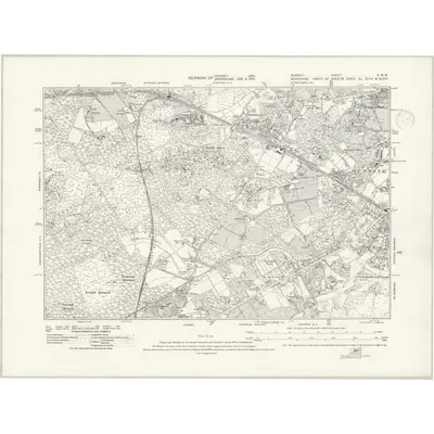 1934 Map of Surrey X.NW, 1937 Print