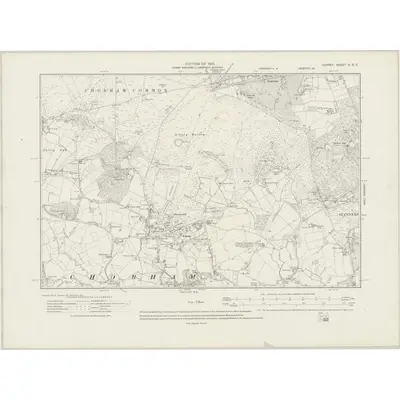 1912 Map of Surrey X.SE, 1919 Print