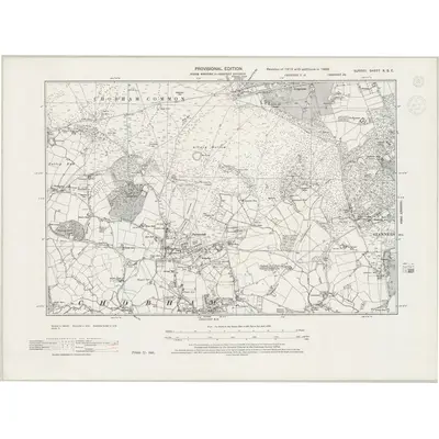 1938 Map of Surrey X.SE, 1944 Print