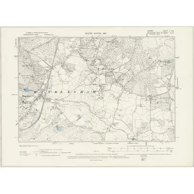 1894 Map of Surrey X.SW, 1897 Print