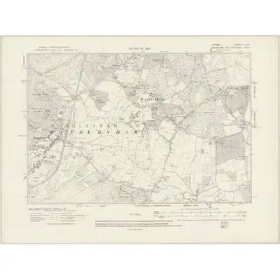 1912 Map of Surrey X.SW, 1920 Print