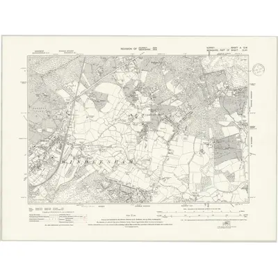1934 Map of Surrey X.SW, 1936 Print