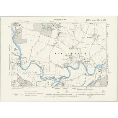 1894 Map of Surrey XI.NE, 1898 Print