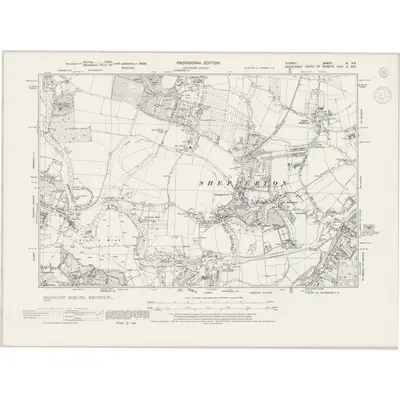 1938 Map of Surrey XI.NE, 1944 Print