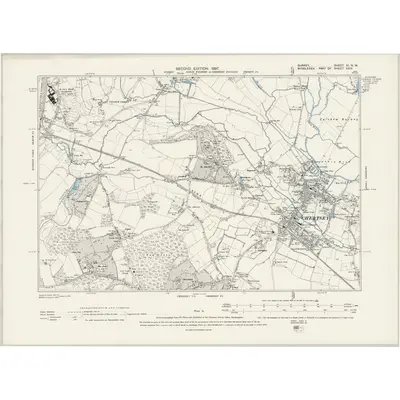 1894 Map of Surrey XI.NW, 1897 Print