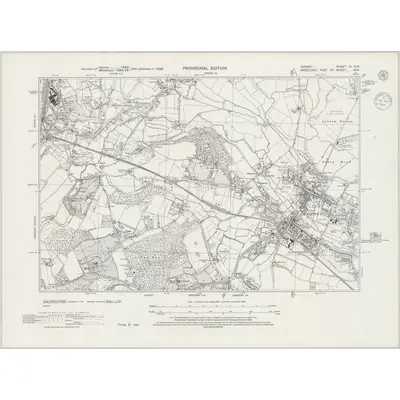 1938 Map of Surrey XI.NW, 1944 Print