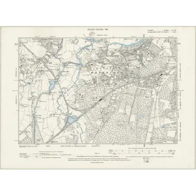 1894 Map of Surrey XI.SE, 1897 Print