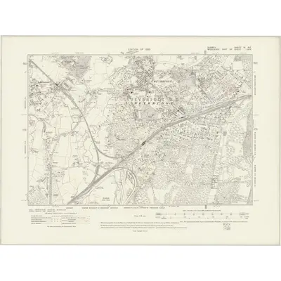 1912 Map of Surrey XI.SE, 1920 Print