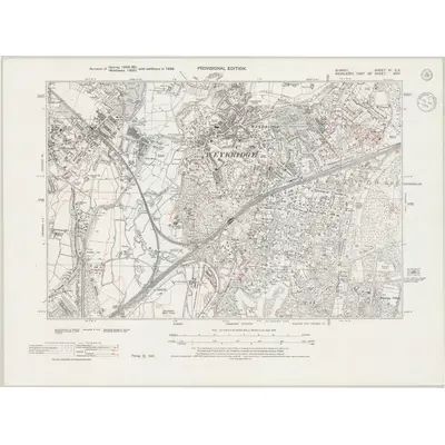 1938 Map of Surrey XI.SE, 1944 Print