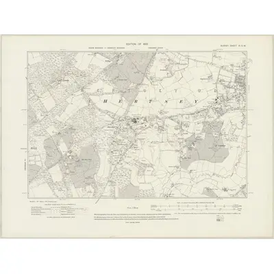 1912 Map of Surrey XI.SW, 1920 Print
