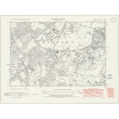 1938 Map of Surrey XI.SW, 1946 Print