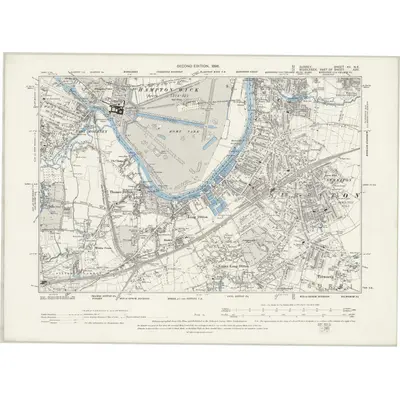 1895 Map of Surrey XII.NE, 1898 Print
