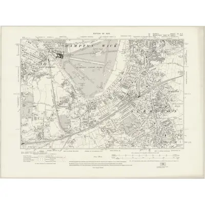1912 Map of Surrey XII.NE, 1920 Print