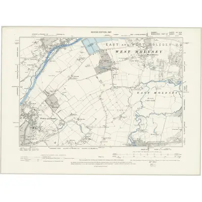 1894 Map of Surrey XII.NW, 1897 Print