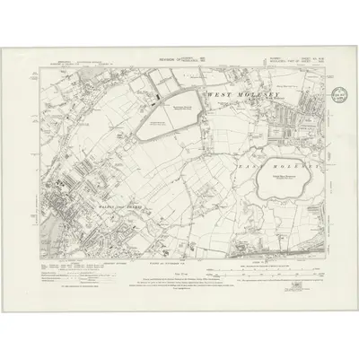 1932 Map of Surrey XII.NW, 1935 Print