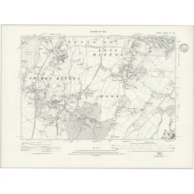 1932 Map of Surrey XII.SE, 1935 Print