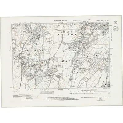 1938 Map of Surrey XII.SE, 1944 Print