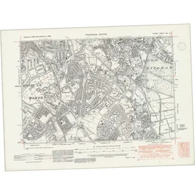 1938 Map of Surrey XIII.NE, 1947 Print