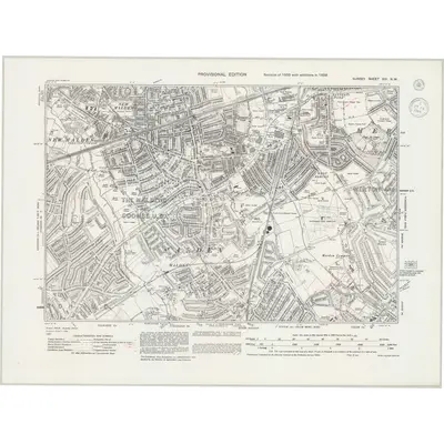 1938 Map of Surrey XIII.NW, 1944 Print