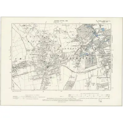 1894 Map of Surrey XIII.SE, 1898 Print