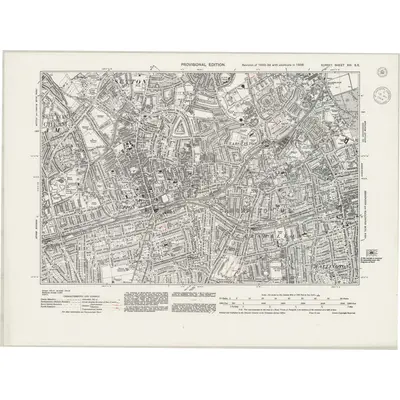 1938 Map of Surrey XIII.SE, 1944 Print