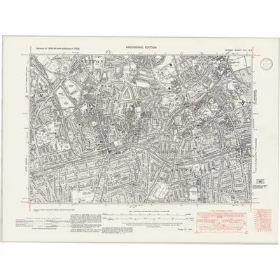 1938 Map of Surrey XIII.SE, 1946 Print