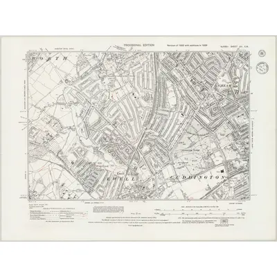 1938 Map of Surrey XIII.SW, 1944 Print