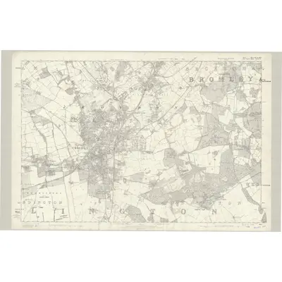 1867 Map of Surrey XIV, 1872 Print