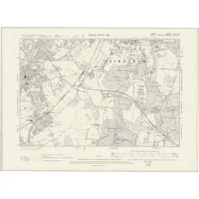 1894 Map of Surrey XIV.NE, 1898 Print