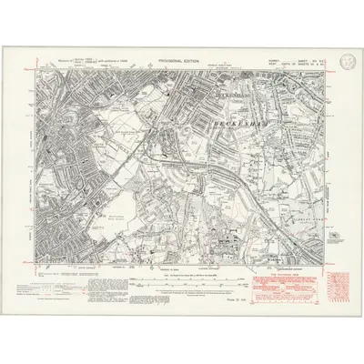 1938 Map of Surrey XIV.NE, 1946 Print